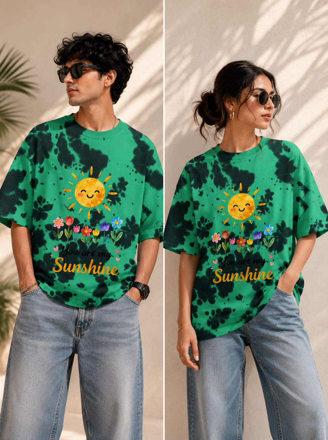 You Are My Sunshine Tie Dye Oversized T-Shirt