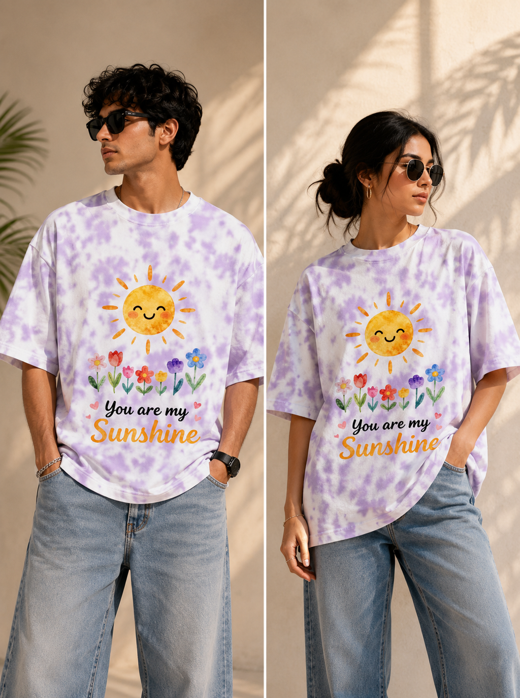 You Are My Sunshine Tie Dye Oversized T-Shirt