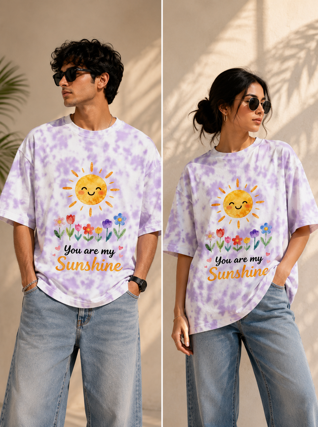 You Are My Sunshine Tie Dye Oversized T-Shirt