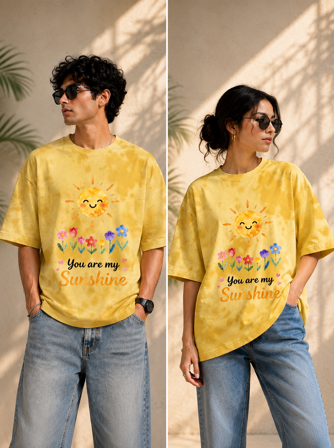 You Are My Sunshine Tie Dye Oversized T-Shirt