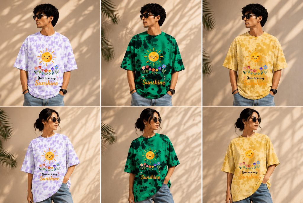 You Are My Sunshine Tie Dye Oversized T-Shirt