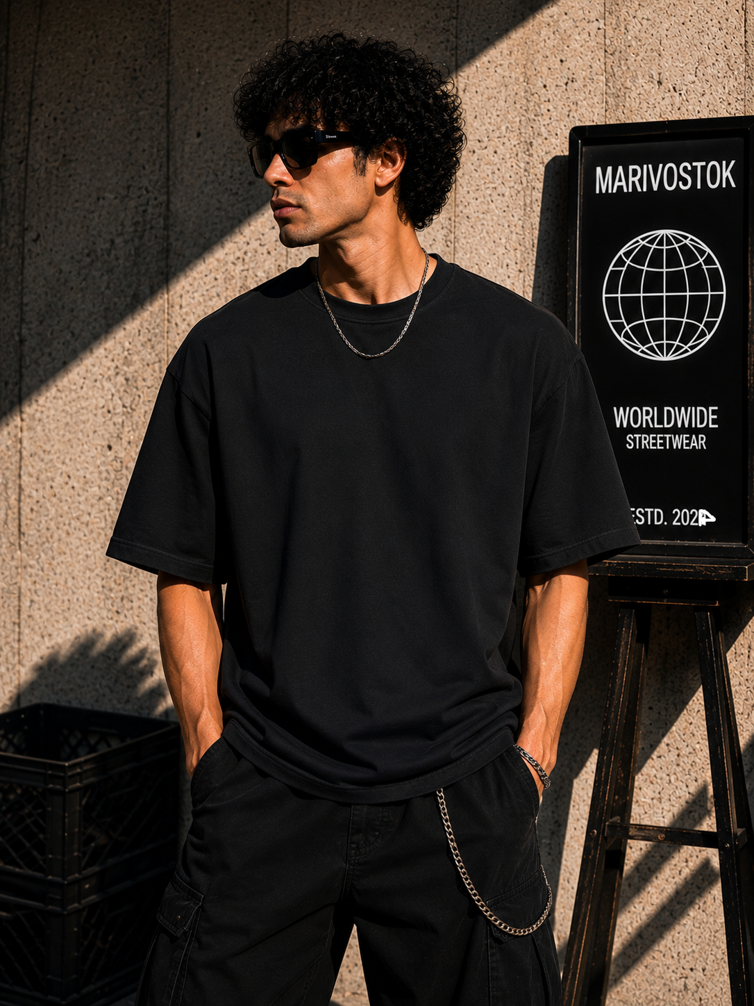 Crimson Ryū Oversized Graphic T-Shirt for Men | Black Cotton Tee